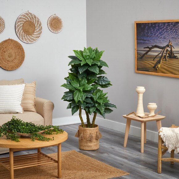 5 Bird Nest Tree in Handmade Natural Jute Planter with Tassels UV Resistant Indoor/Outdoor - SKU #T2993 - 3