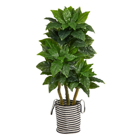 5 Bird Nest Tree in Handmade Black and White Natural Jute and Cotton Planter UV Resistant - SKU #T2994