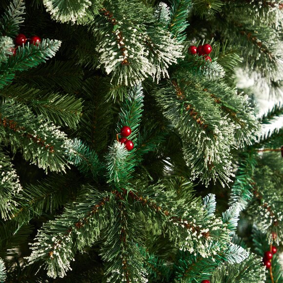 10 Frosted Swiss Pine Artificial Christmas Tree with 850 Clear LED Lights and Berries - SKU #T3049 - 4