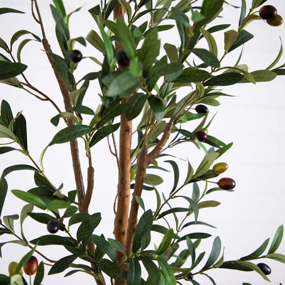 7 Artificial Olive Tree with Natural Trunk and Handmade Jute Basket - SKU #T3154 - 2