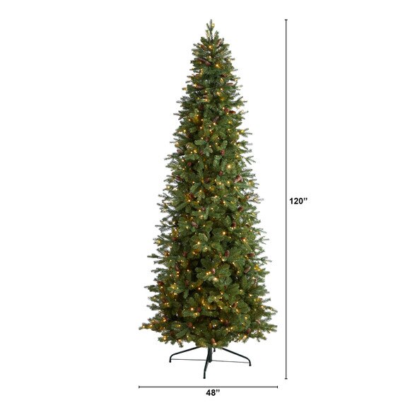 10 Fraser Fir Artificial Christmas Tree with 780 Clear LED Lights and 2327 Bendable Branches - SKU #T3265 - 1