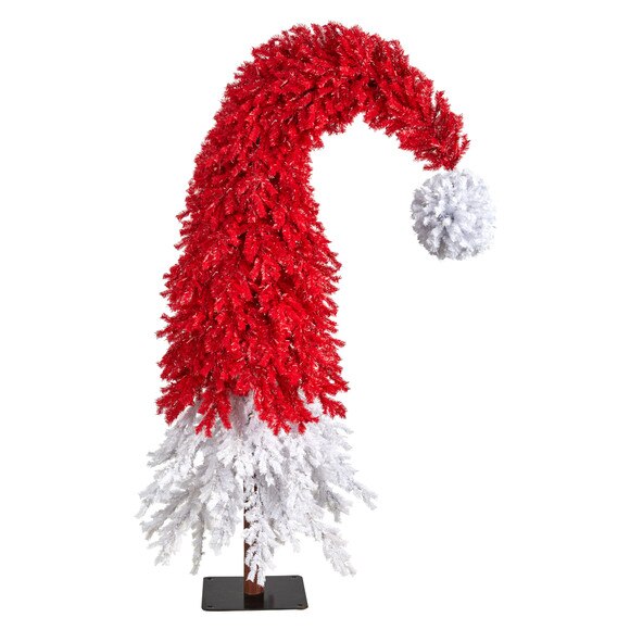 9 Holiday Red Santas Hat Christmas Tree with 600 LED lights and 1992 Bendable Branches - SKU #T3275 - 2