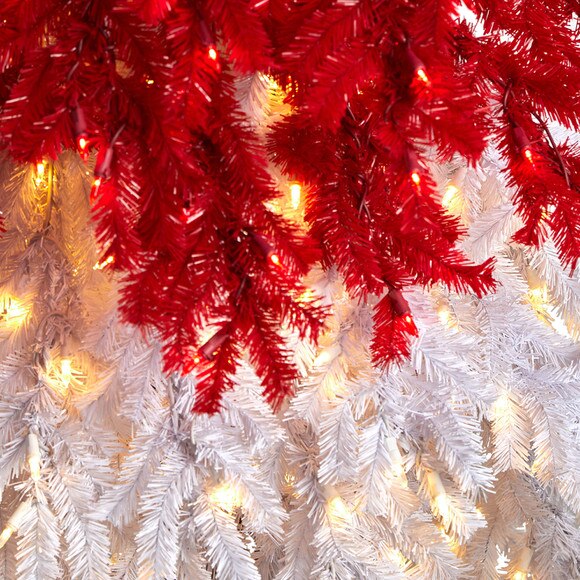 9 Holiday Red Santas Hat Christmas Tree with 600 LED lights and 1992 Bendable Branches - SKU #T3275 - 3