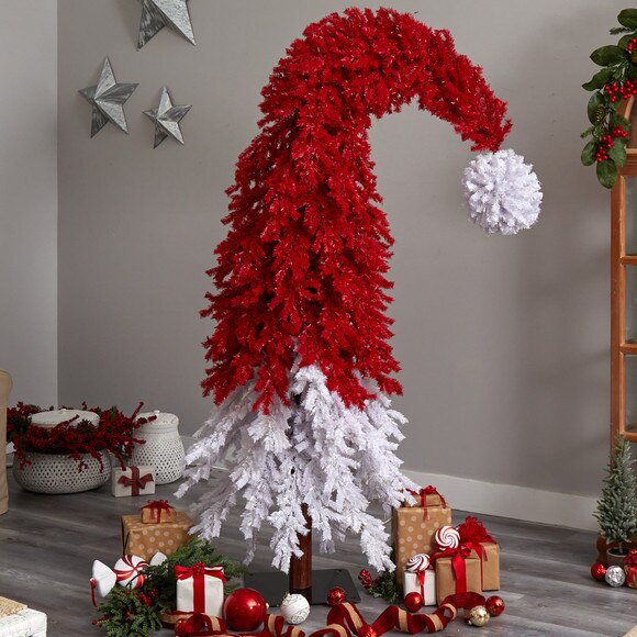 9 Holiday Red Santas Hat Christmas Tree with 600 LED lights and 1992 Bendable Branches - SKU #T3275 - 7