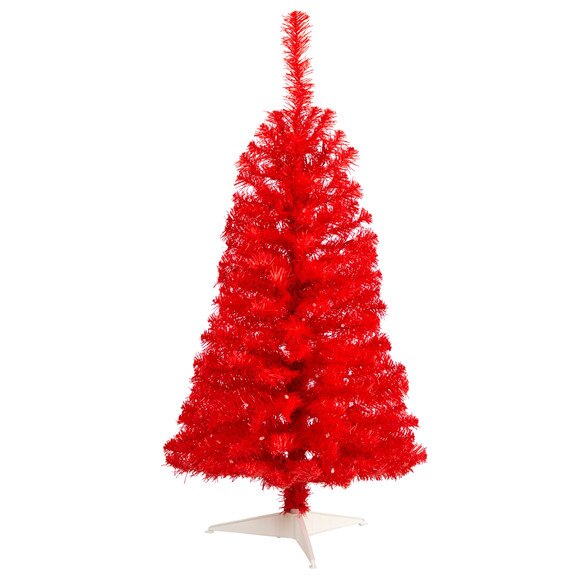 3 Red Artificial Christmas Tree with 50 LED Lights and 118 Bendable Branches - SKU #T3306 - 2