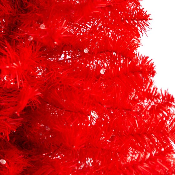 3 Red Artificial Christmas Tree with 50 LED Lights and 118 Bendable Branches - SKU #T3306 - 4