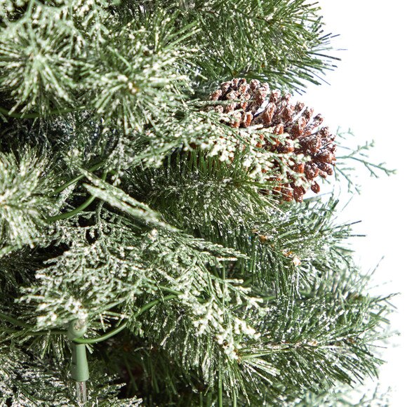 4 English Pine Tree with 100 Warm White LED Lights and 413 Bendable Branches in Decorative Urn - SKU #T3324 - 4
