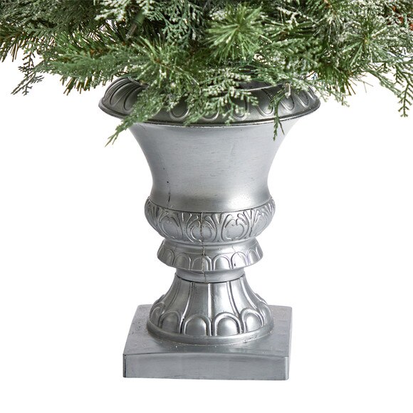 4 English Pine Tree with 100 Warm White LED Lights and 413 Bendable Branches in Decorative Urn - SKU #T3324 - 5