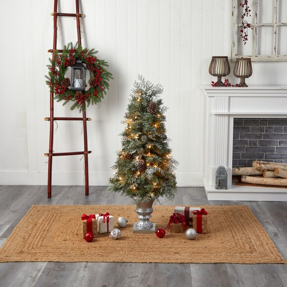 4 English Pine Tree with 100 Warm White LED Lights and 413 Bendable Branches in Decorative Urn - SKU #T3324 - 8