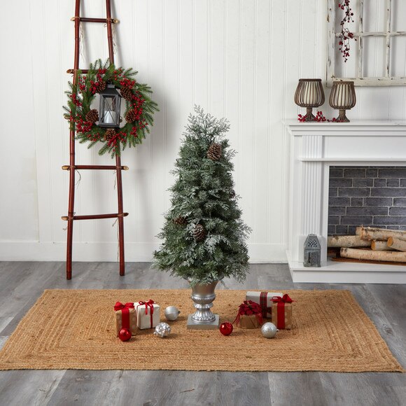 4 English Pine Tree with 100 Warm White LED Lights and 413 Bendable Branches in Decorative Urn - SKU #T3324 - 9