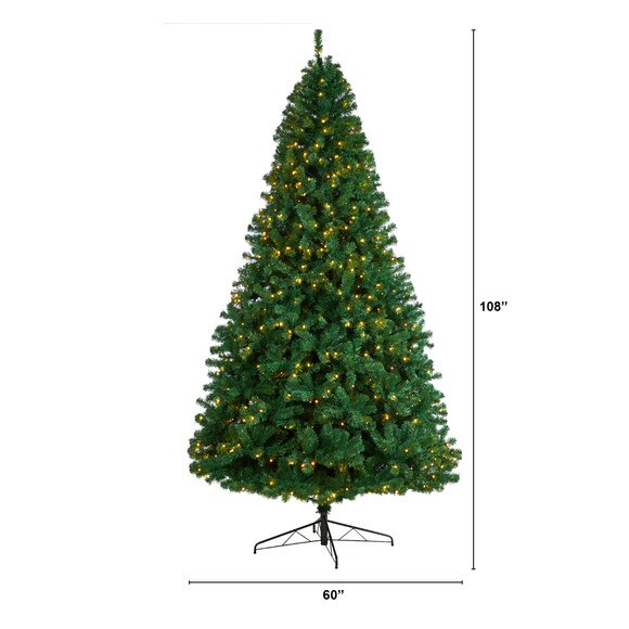 9 Northern Tip Artificial Christmas Tree with 650 Clear LED Lights and 1860 Bendable Branches - SKU #T3388 - 1