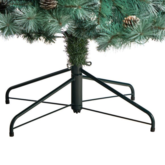 8 Frosted Tip British Columbia Mountain Pine Tree with 500 Clear Lights Pine Cones - SKU #T3501 - 5