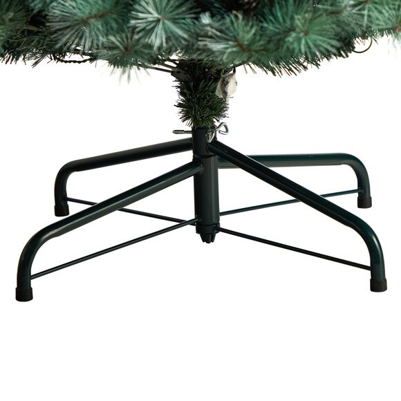 9 Frosted Tip British Columbia Mountain Pine Tree with 700 Clear Lights Pine Cones - SKU #T3502 - 5