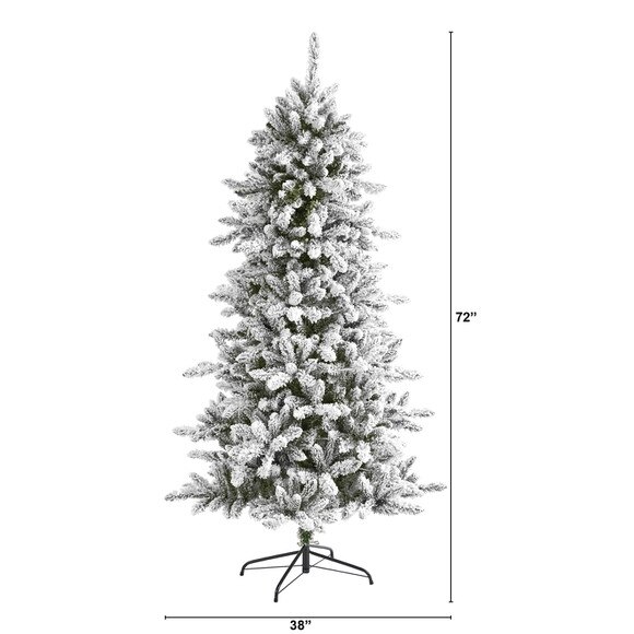 6 Flocked Livingston Fir Artificial Christmas Tree with Pine Cones and 696 Bendable Branches - SKU #T4497 - 1