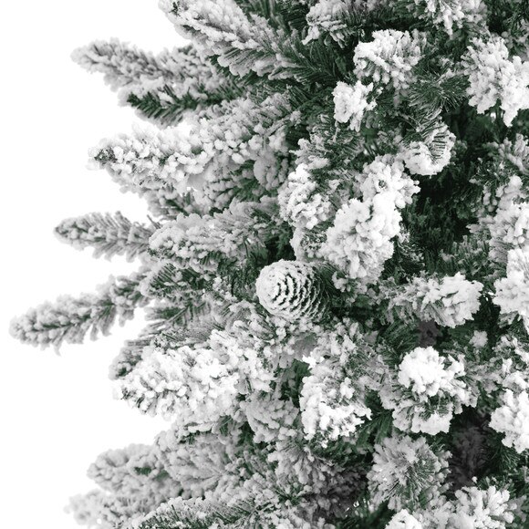 6 Flocked Livingston Fir Artificial Christmas Tree with Pine Cones and 696 Bendable Branches - SKU #T4497 - 2