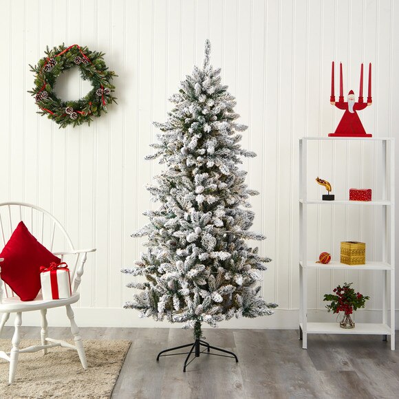 6 Flocked Livingston Fir Artificial Christmas Tree with Pine Cones and 696 Bendable Branches - SKU #T4497 - 5