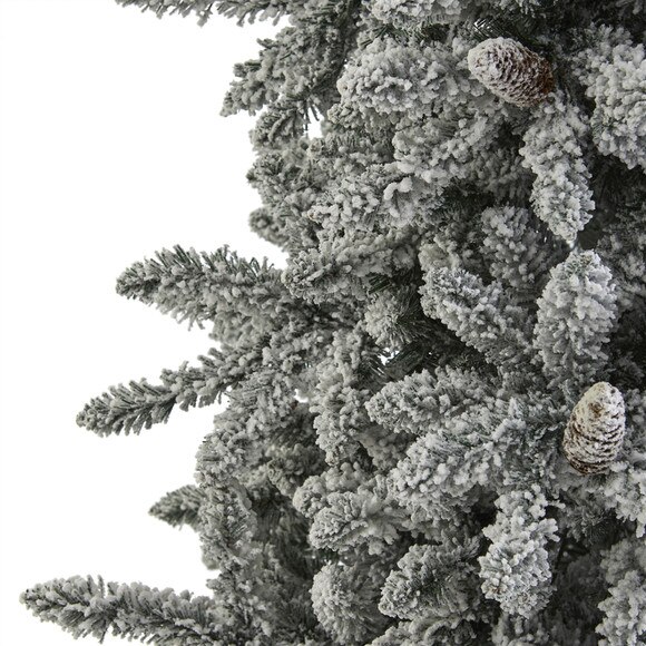 7.5 Flocked Livingston Fir Artificial Christmas Tree with Pine Cones and 1336 Bendable Branches - SKU #T4498 - 3