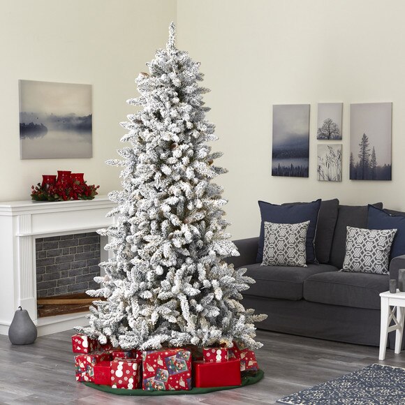 7.5 Flocked Livingston Fir Artificial Christmas Tree with Pine Cones and 1336 Bendable Branches - SKU #T4498 - 5