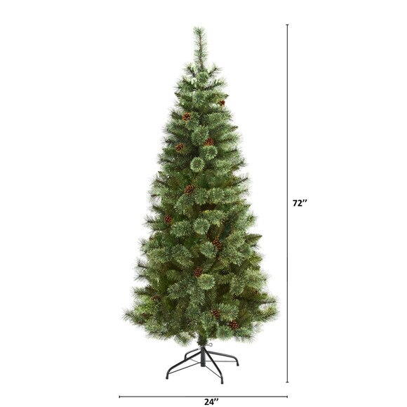 6 White Mountain Pine Artificial Christmas Tree with 477 Bendable Branches - SKU #T4509 - 1