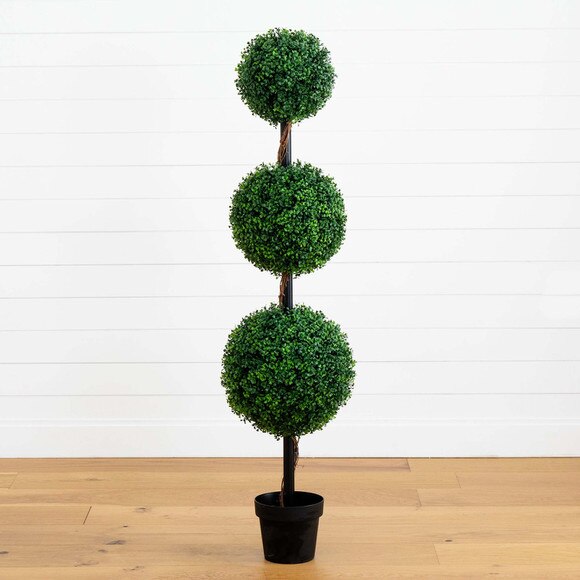 5 Artificial Triple Ball Boxwood Topiary Tree Indoor/Outdoor - SKU #T4559 - 5
