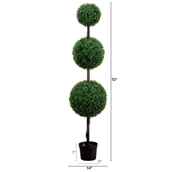 6 Artificial Triple Ball Boxwood Topiary Tree Indoor/Outdoor - SKU #T4560 - 1