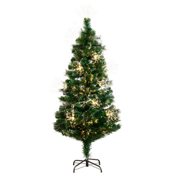 5 Pre-Lit Fiber Optic Artificial Christmas Tree with 146 Warm White LED Lights - SKU #T4565