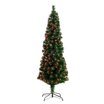 6 Slim Pre-Lit Fiber Optic Artificial Christmas Tree with 282 Colorful LED Lights - SKU #T4566