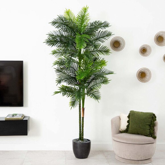 9 UV Resistant Artificial Double Robellini Palm Tree Indoor/Outdoor - SKU #T4611 - 6