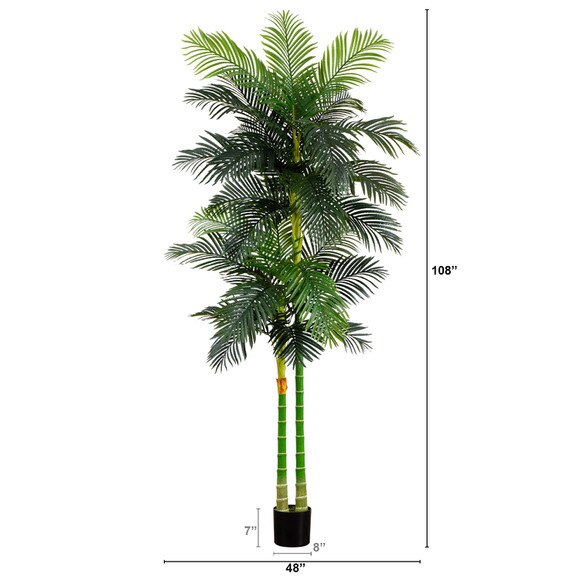 9 Artificial Double Golden Cane Palm Tree - SKU #T4638 - 1
