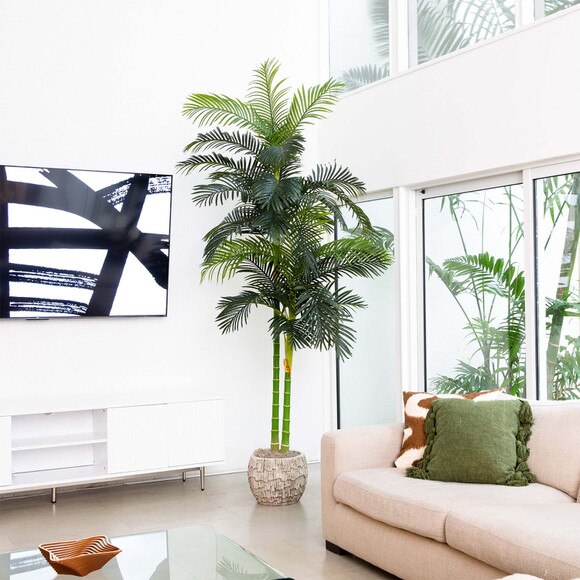 9 Artificial Double Golden Cane Palm Tree - SKU #T4638 - 6