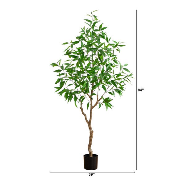 7 Artificial Long Leaf Greco Eucalyptus Tree with Real Touch Leaves - SKU #T4656 - 1