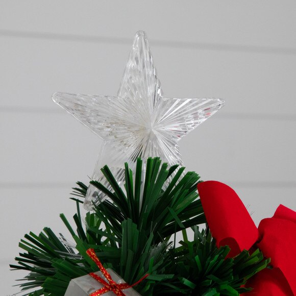 24in. Pre-Lit Fiber Optic Classic Star Topped Artificial Christmas Tree with Decorative Planter - SKU #T4751 - 4