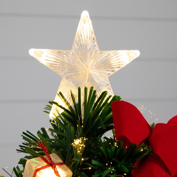 24in. Pre-Lit Fiber Optic Classic Star Topped Artificial Christmas Tree with Decorative Planter - SKU #T4751 - 5