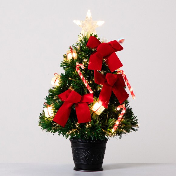 24in. Pre-Lit Fiber Optic Classic Star Topped Artificial Christmas Tree with Decorative Planter - SKU #T4751 - 13