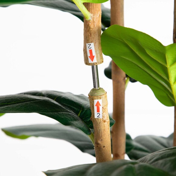 7 Artificial Fiddle Leaf Tree in Decorative White Planter - SKU #T4777 - 3