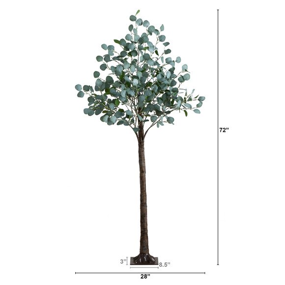 6 Lighted Artificial Eucalyptus Tree with 420 Warm White LED Lights - SKU #T4904 - 1