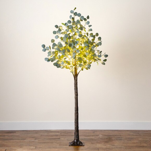 6 Lighted Artificial Eucalyptus Tree with 420 Warm White LED Lights - SKU #T4904 - 7
