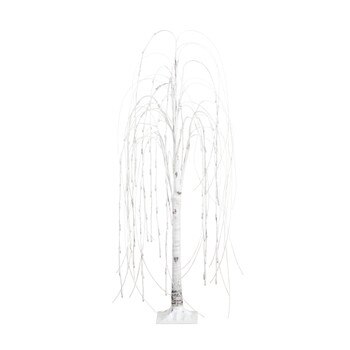 4 Pre-Lit Artificial White Weeping Willow Tree with 120 Warm White LED Lights - SKU #T4922