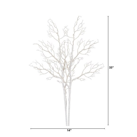 35 Pre-Lit Artificial White Birch Branches with 80 Warm White LED Lights - Set of 2 - SKU #T4925-S2 - 1