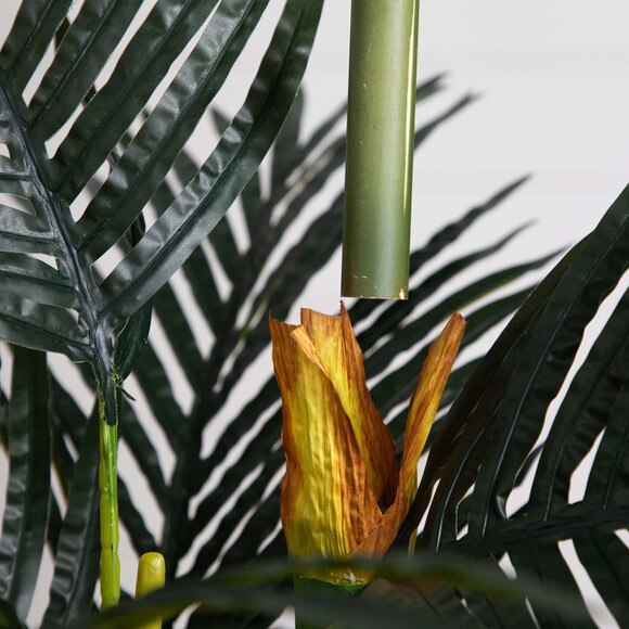 6 Artificial Triple Stalk Golden Cane Palm Tree- Set of 2 - SKU #T5008 - 4