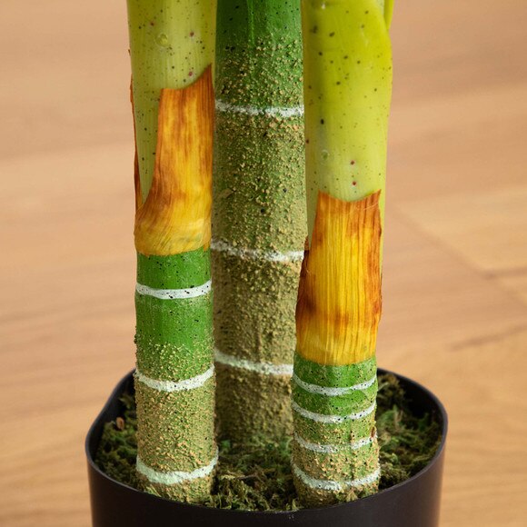 6 Artificial Triple Stalk Golden Cane Palm Tree- Set of 2 - SKU #T5008 - 5