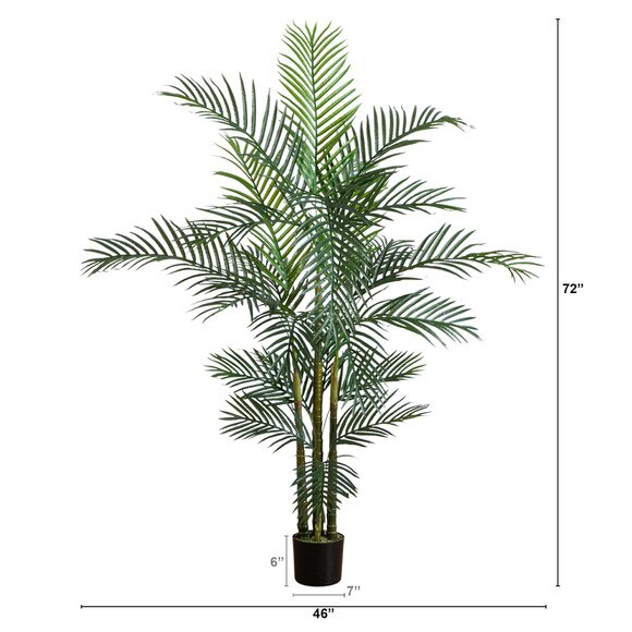 6 UV Resistant Artificial Areca Palm Tree Indoor/Outdoor - SKU #T5018 - 1