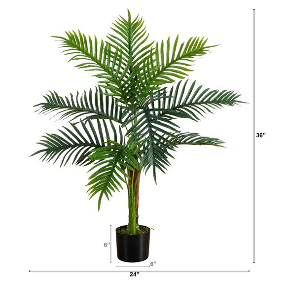 3-ft UV Resistant Artificial Double Robellini Palm Tree Indoor/Outdoor - SKU #T5083 - 1