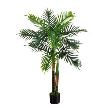 4 Double Robellini Palm Tree UV Resistant Indoor/Outdoor - SKU #T5084