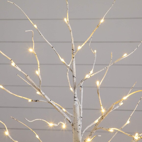 4-ft 6-ft 8-ft Pre-Lit Artificial White Birch Trees with LED Lights - Set of 3 - SKU #T5101 - 2