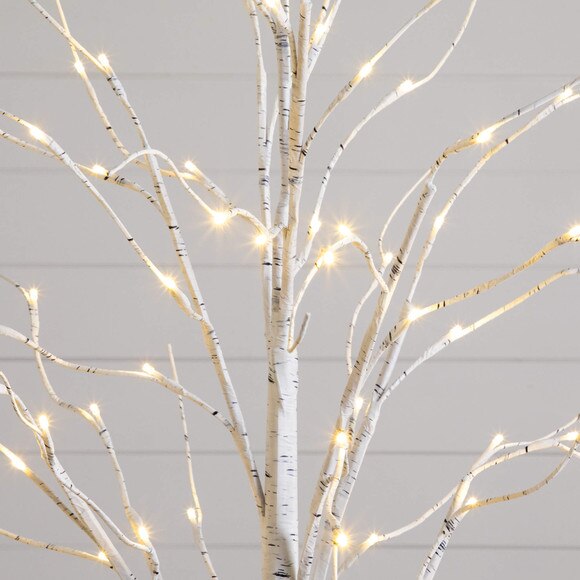 4-ft 6-ft 8-ft Pre-Lit Artificial White Birch Trees with LED Lights - Set of 3 - SKU #T5101 - 11