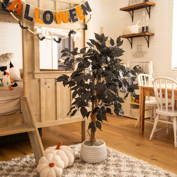 3-ft Artificial Halloween Black Ficus Tree with Natural Trunk - SKU #T5134 - 5