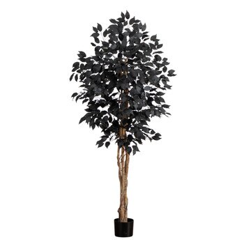 5-ft Artificial Halloween Black Ficus Tree with Natural Trunk - SKU #T5136