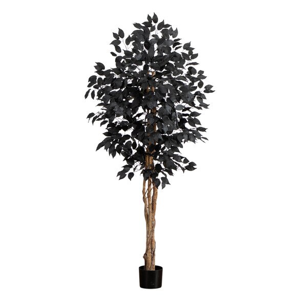 5-ft Artificial Halloween Black Ficus Tree with Natural Trunk - SKU #T5136