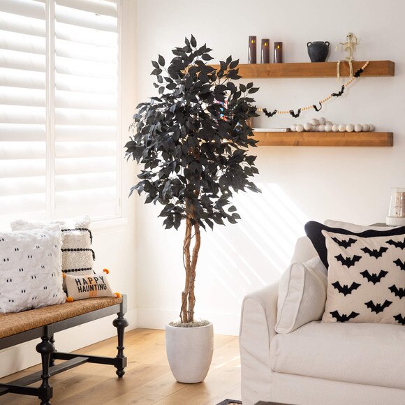 5-ft Artificial Halloween Black Ficus Tree with Natural Trunk - SKU #T5136 - 4